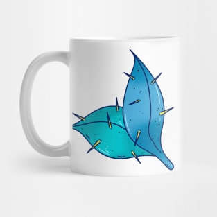 blue thorny leaves Mug